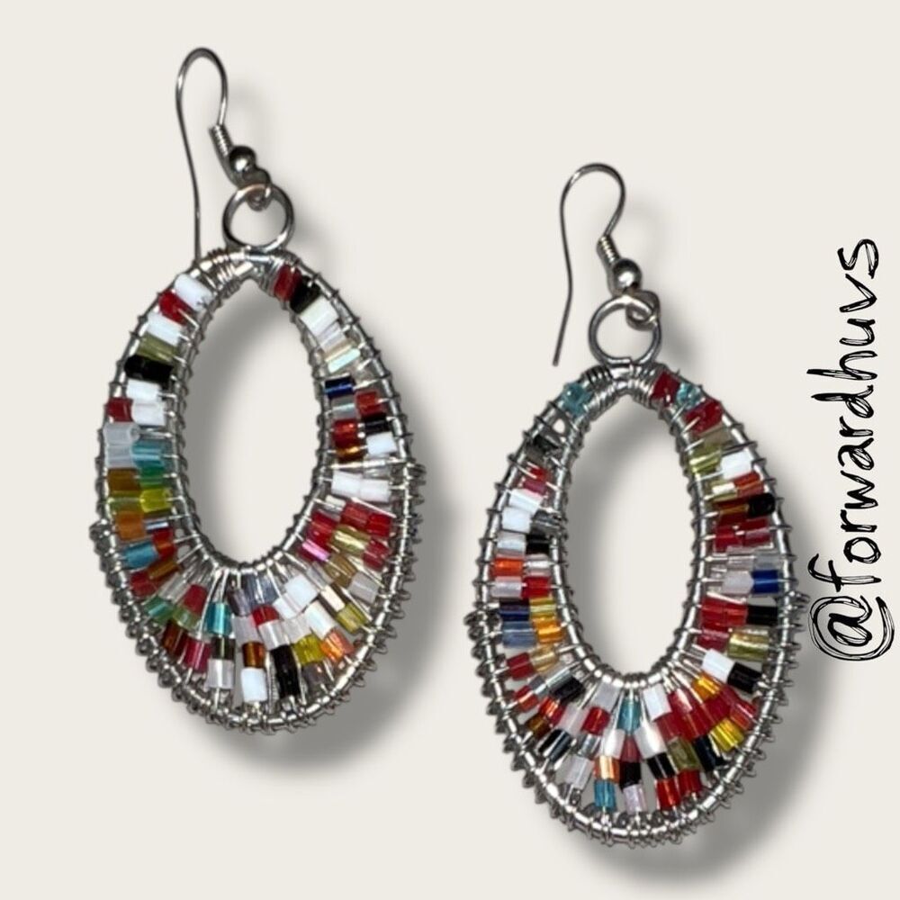 Bundle Sale 3 for $15 | Hand Crafted Multicolored Seed Bead Earrings